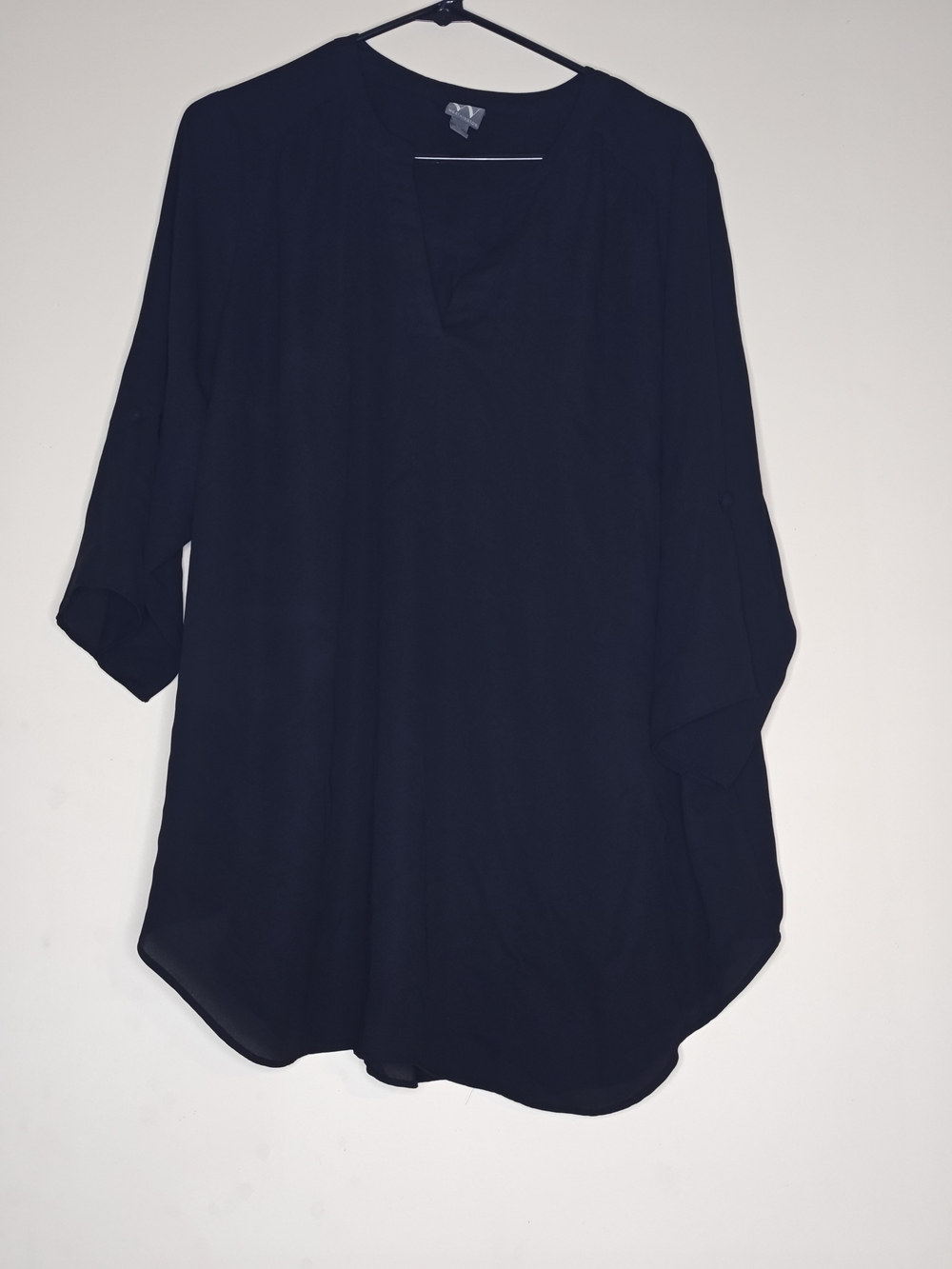 Worthington Black Sheer Split-Neck Tunic 2X